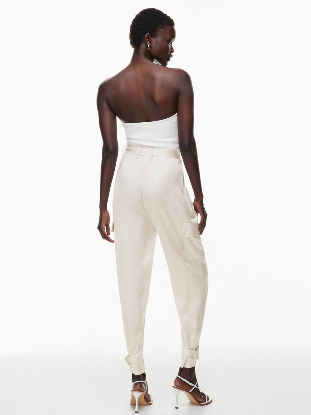 Babaton Cream Satin Cargo Pants - Picture 5 of 6